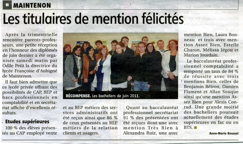 Mme Petit et les Bacheliers 2011